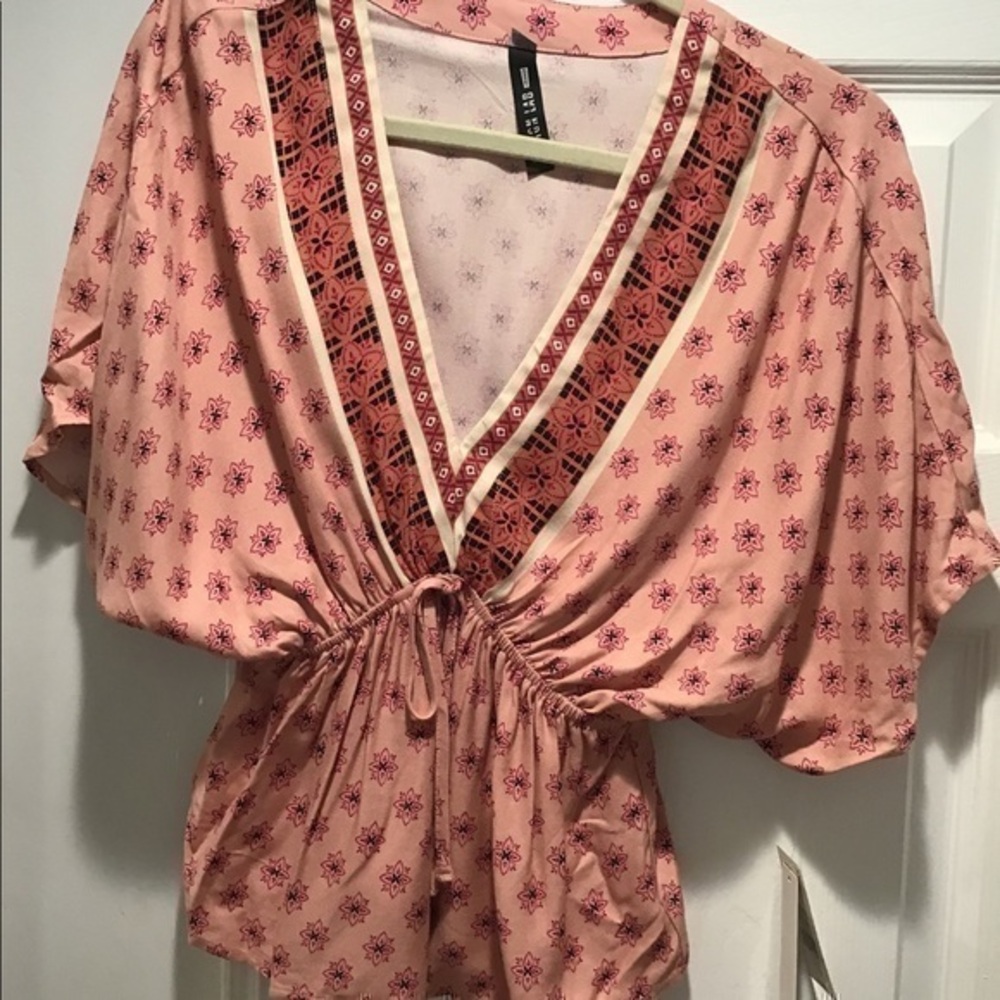 Design Lab Boho  Print Top Size XS